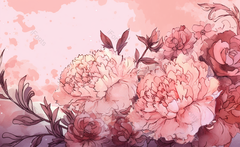 手绘粉色插画花朵母亲节背景图,插画/手绘图,插画/手绘图库,插画/手绘图下载,插画/手绘